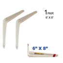 1 Pair 6 inch x 8 inch (6" x 8") Heavy Duty Shelf Brackets