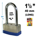 3" (40mm) Long Shackle Laminated Steel Padlock