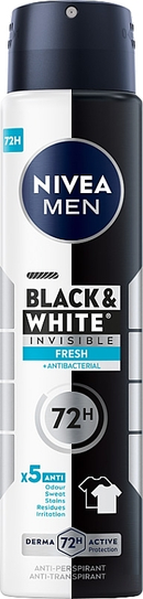 Nivea Men Black & White Invisible Fresh 72H Spray, 6.76oz. (200ml)