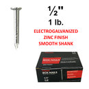 1 lb 1/2 inch Zinc Finish Box Nails for Woodworking and Repairs