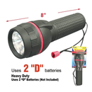 2 D Battery Heavy Duty Flashlight 8 Inch Emergency Light