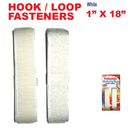 2 Count x 1" x 18" White Hook and Loop Fastener Velcro Straps