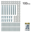 100 Piece Machine Screw and Nut Assortment Kit for Repairs