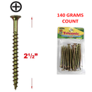 2 1/2 inch Chipboard Screws Phillips Head Yellow Zinc Finish (140 Grams)