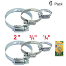 6 Pack Assorted Hose Clamps