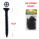 1 1/2 inch Drywall Screws Phillips Head Black Finish (140 Grams)