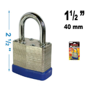 2 1/2" (40mm) Laminated Steel Padlock with 2 Keys