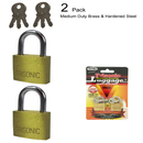 2-Pack Brass Keyed Luggage Padlocks
