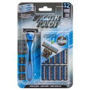 1 Razor + 12 Cartridges x Smooth Touch Triple Nano Blade Lubricated Razors Blue