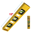 12-Inch 3-Vial Magnetic Level with Built-In Ruler