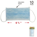 10-Pack Blue Disposable Face Masks