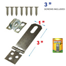 3 Inch 3" Steel Safety Hasp with Screws