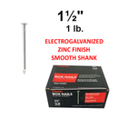 1 lb 1 1/2 inch Zinc Finish Box Nails for Woodworking and Repairs