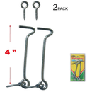 2 Pair 4 inch Hook and Eye Latch Set for Doors and Gates