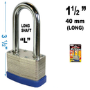 3 1/2" (40mm) Laminated Steel Padlock with Long Shackle