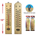 10 Inch Wooden Indoor Outdoor Thermometer with Fahrenheit & Celsius