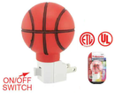 5 Watt Basketball Shaped Night Light - On/Off Switch - UL Listed