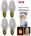 15 Watt Clear Light Bulb For Salt Lights 120v Brass Base, 4 Count