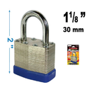 2" (30mm) Laminated Steel Padlock with 2 Keys