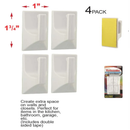 4 Pack 1 3/4 inch Self Stick Wall Hooks