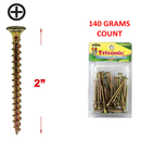 2 inch Chipboard Screws Phillips Head Yellow Zinc Finish (140 Grams)