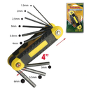 Foldable 9 Assorted Sizes Compact Hex Tool