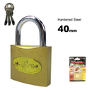 40mm High Security Brass Padlock with 2 Keys