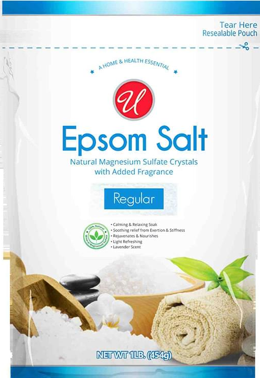 Regular Epsom Salt, Natural Magnesium Sulfate Crystals 1lb (454g)