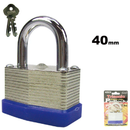40mm Laminated Hardened Steel Padlock with 2 Keys