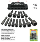 14 Piece SAE & Metric Magnetic Nut Driver Bit Set for Drills