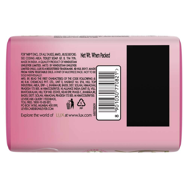 LUX Soft Touch Bar Soap French Rose & Almond Oil (3 Pack), 3 x 80g (Pack of 12)