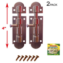 2 Pack 4 Inch 4" Barrel Bolts with Screws