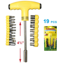 19 Piece Screwdriver and Socket Set with T Handle