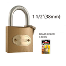 1-1/2 inch 1.25" Brass Padlock with 3 Keys (38mm)