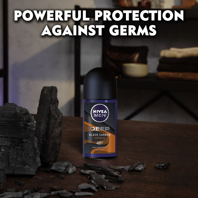 Nivea Men Deep Espresso Black Carbon Anti-Perspirant Deo, 1.7oz (Pack of 12)