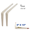 1 Pair 8 inch x 10 inch (8" x 10") Heavy Duty Shelf Brackets