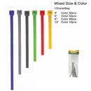 100 Count Assorted Color Cable Zip Ties Variety Pack for Wire Management
