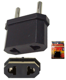 Foreign Round Pin Adapter Converts 110v Flat Pin to 220v Round Pin