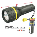 2 D Battery Heavy Duty Flashlight 8 Inch Emergency Light