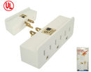 3 Outlet Wall Tap 125V AC 15A 1875W - UL Listed