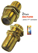 Double "F" Female Connectors Video Coaxial Adapters