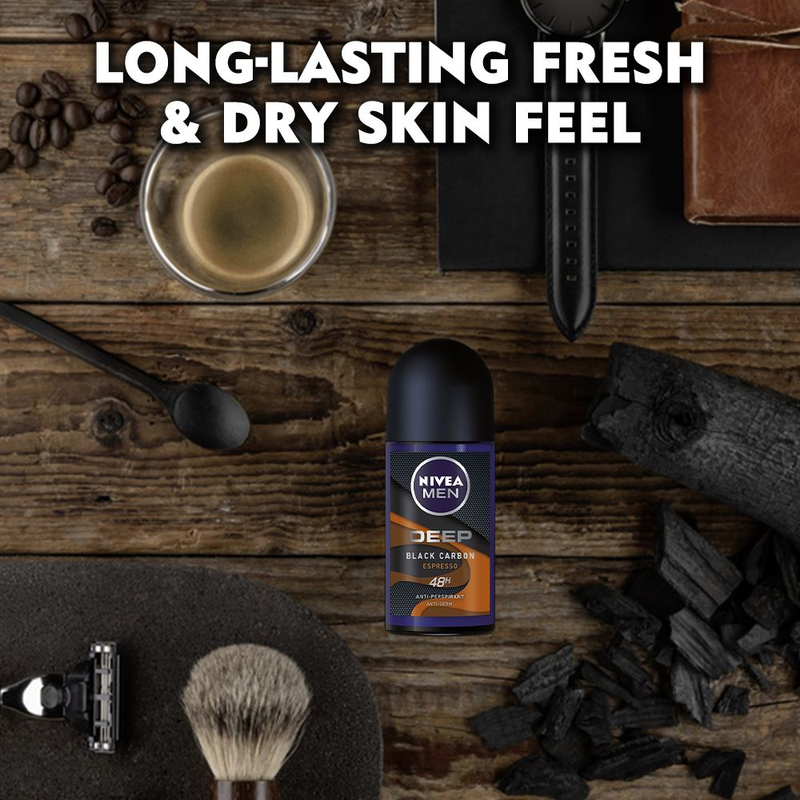 Nivea Men Deep Espresso Black Carbon Anti-Perspirant Deo, 1.7oz (Pack of 12)