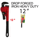 12" Heavy Duty Pipe Wrench - Drop Forged Iron