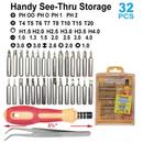 32-Piece Precision Screwdriver Bit Set with Storage Case