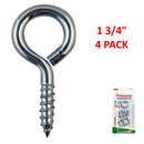 4 Pack 1-3/4 inch Screw Eyes for Hanging and Fastening