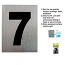 1 Count Self-Adhesive Aluminum House Number 7 Sign (3.5" x 2.75")