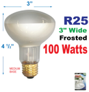 100 Watts 3" Reflector Flood Bulb - Frosted R25 Medium Base
