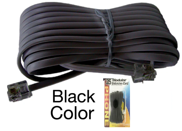 25' Black Telephone Extension Cord