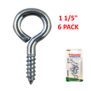 6 Pack 1-1/5 inch Screw Eyes for Hanging and Fastening