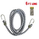 6 Ft Heavy-Duty Bungee Cord with Metal Hooks for Cargo